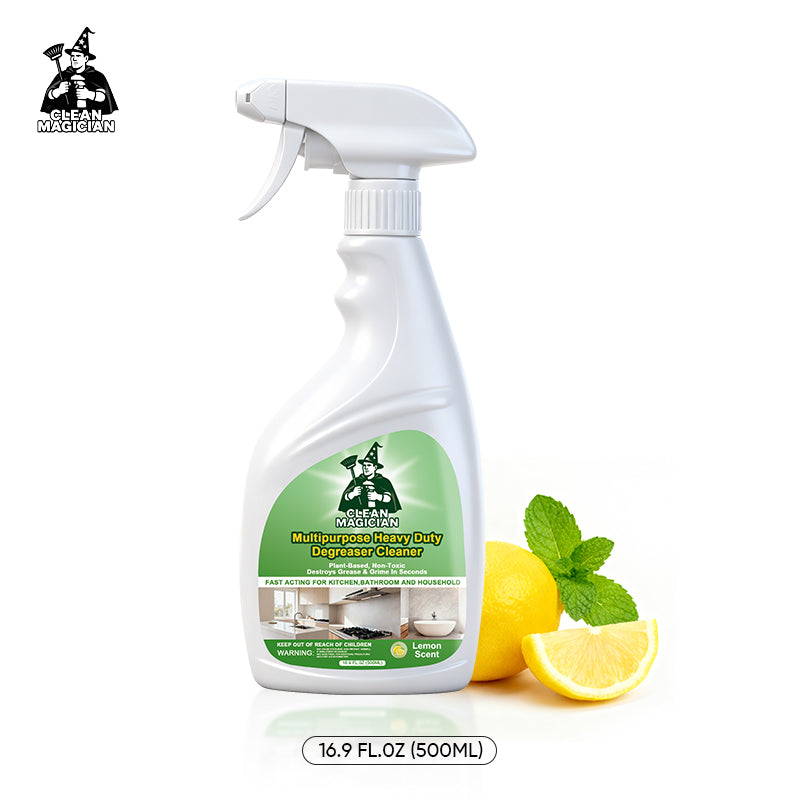 CLEAN MAGICIAN Multipurpose Heavy Duty Degreaser Cleaner 16.9 FL.OZ Lemon Scented Spray for Kitchen Stove Oven Sink & Range Hood