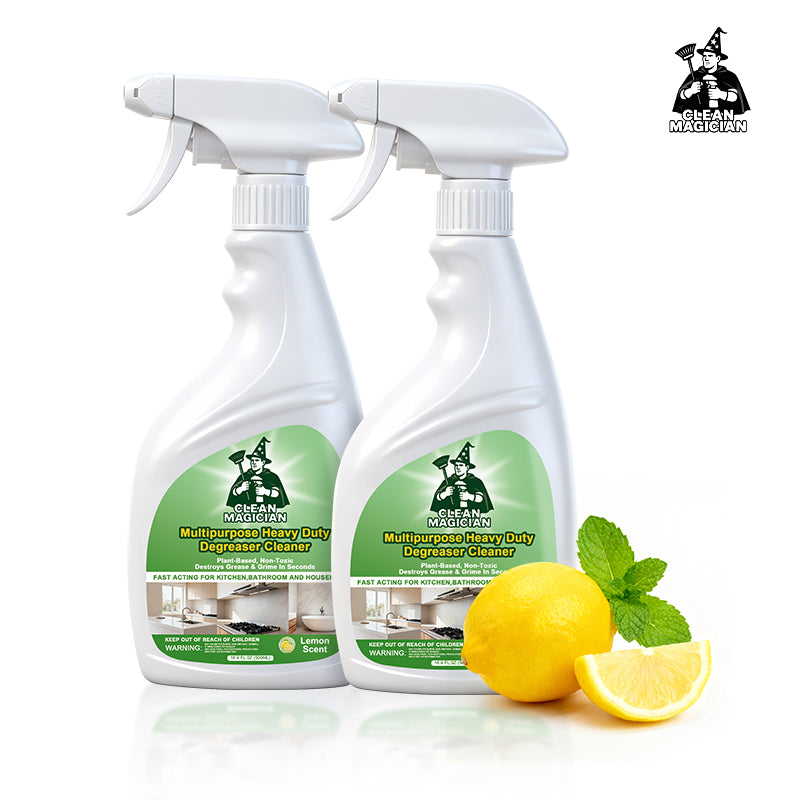CLEAN MAGICIAN Multipurpose Heavy Duty Degreaser Cleaner 16.9 FL.OZ Lemon Scented Spray for Kitchen Stove Oven Sink & Range Hood