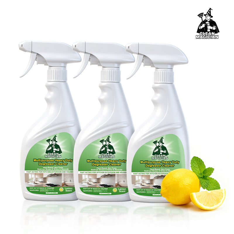 CLEAN MAGICIAN Multipurpose Heavy Duty Degreaser Cleaner 16.9 FL.OZ Lemon Scented Spray for Kitchen Stove Oven Sink & Range Hood